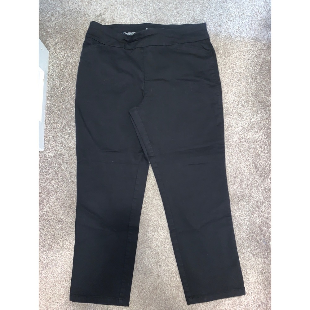 Croft & Barrow Effortless Stretch Pants Black Pull On Straight Leg 16 Short